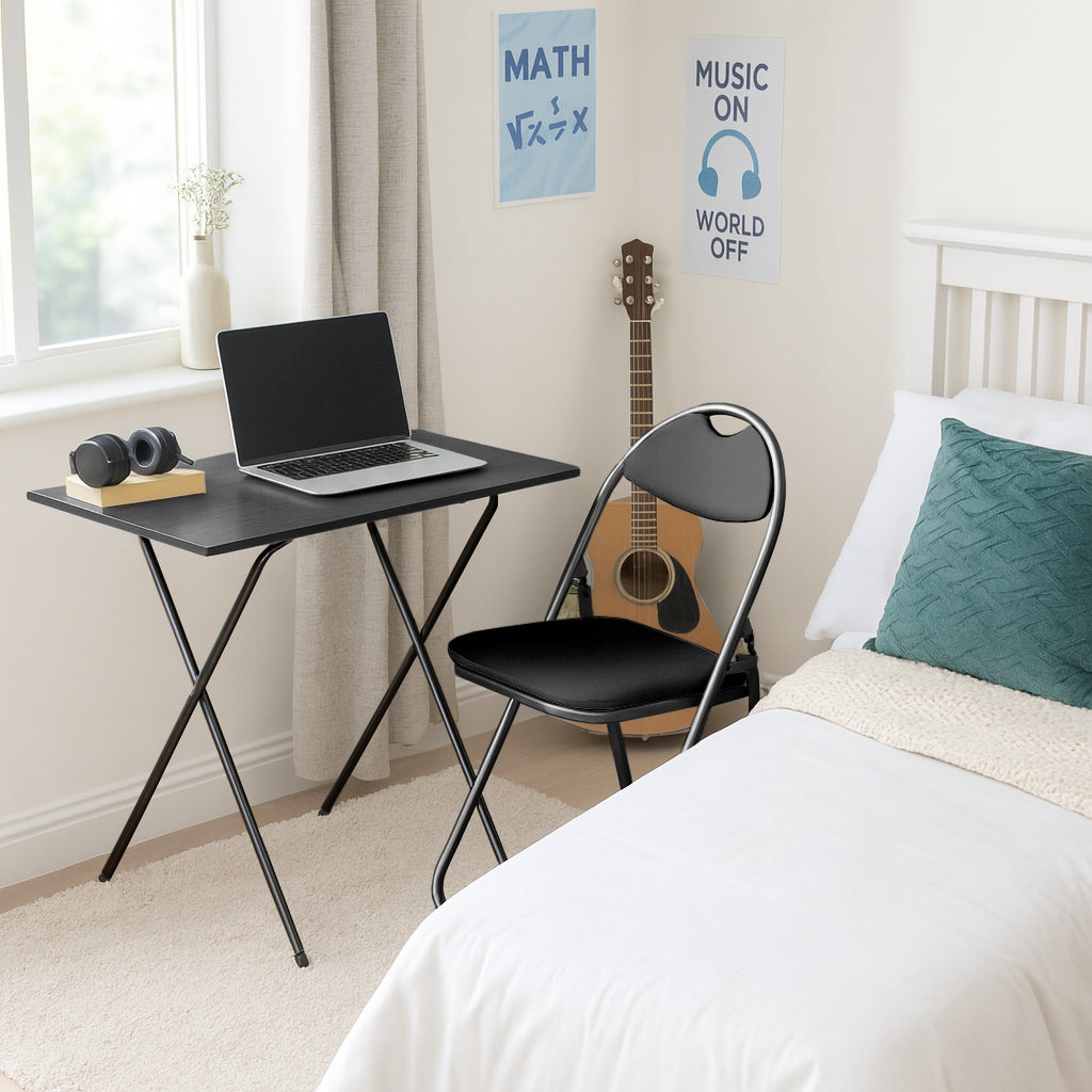 Harbour Housewares Folding Computer Desk - Black