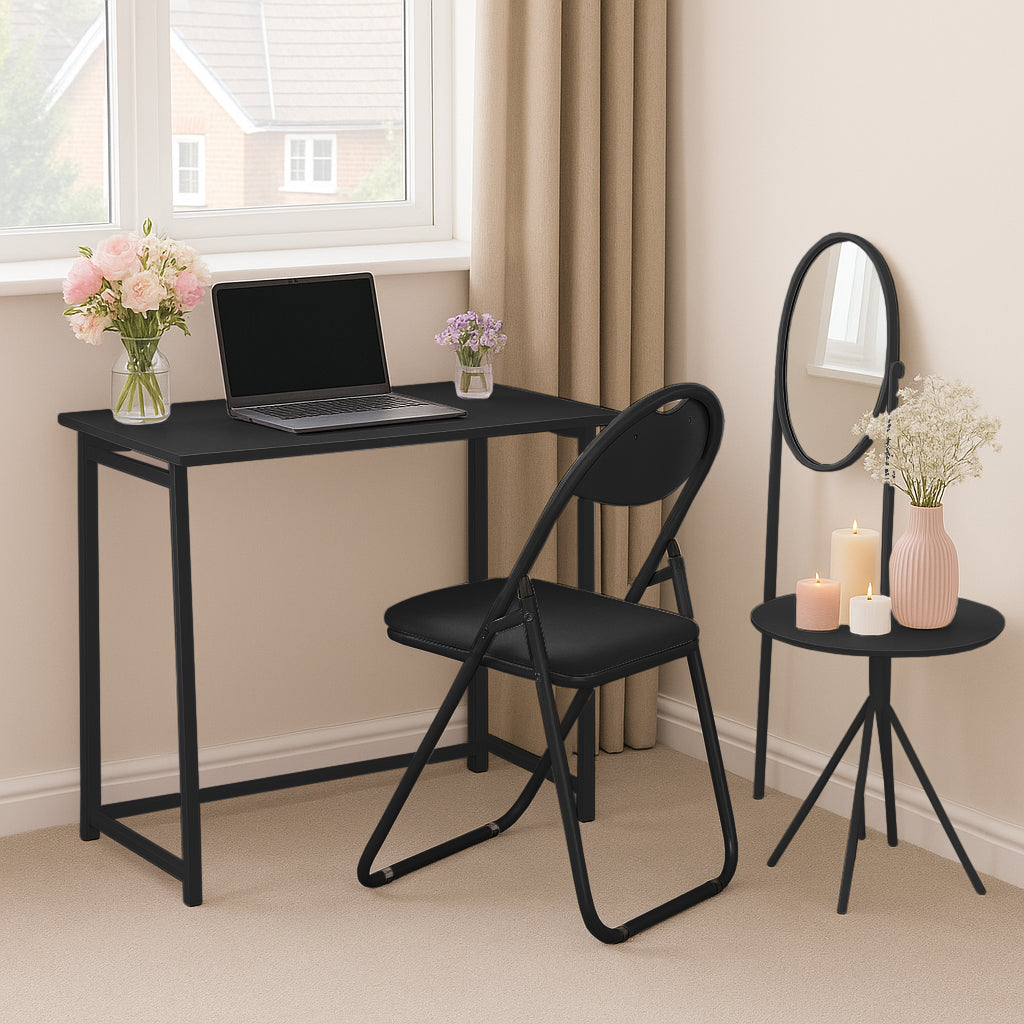 Harbour Housewares Folding Space Saver Desk - Black