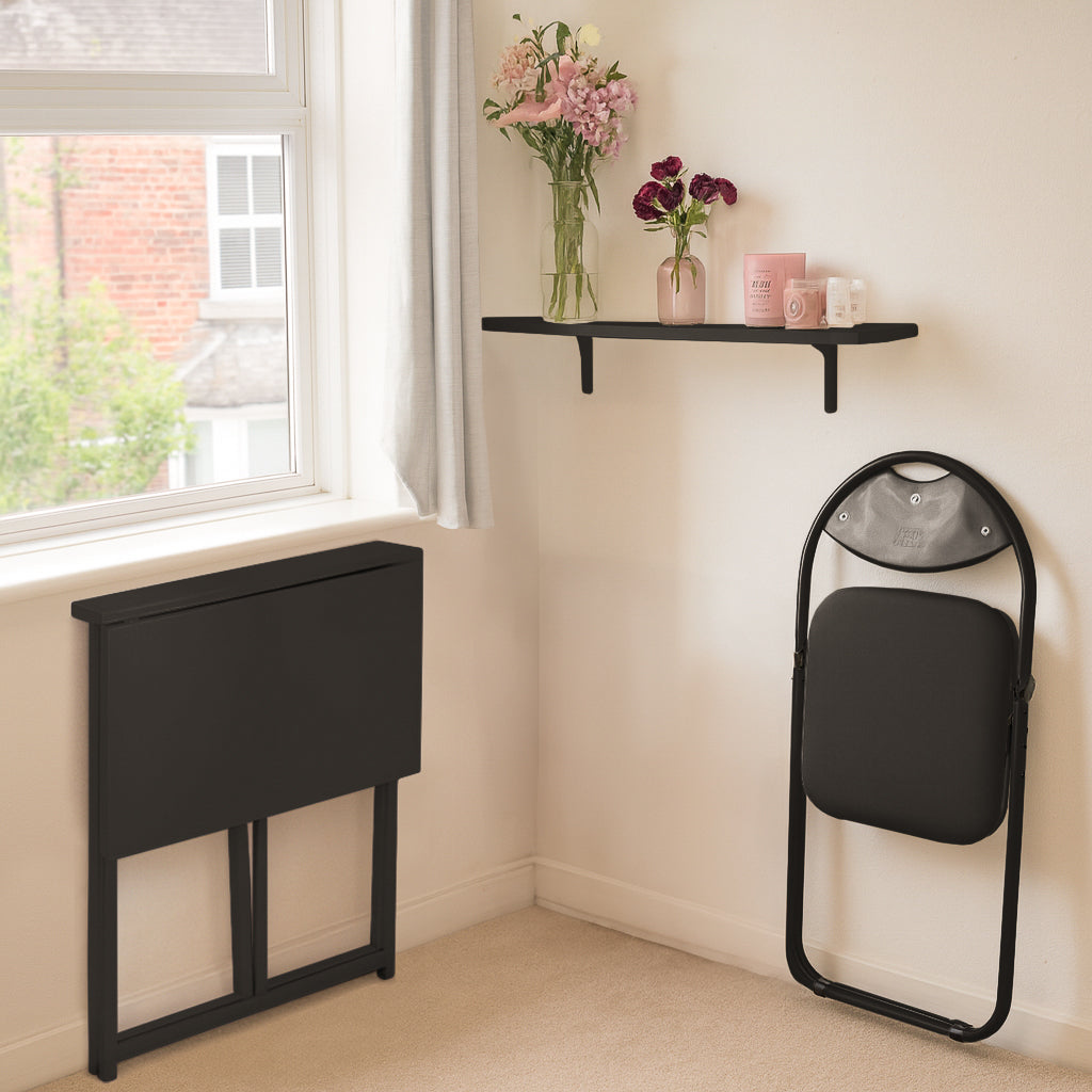 Harbour Housewares Folding Space Saver Desk - Black