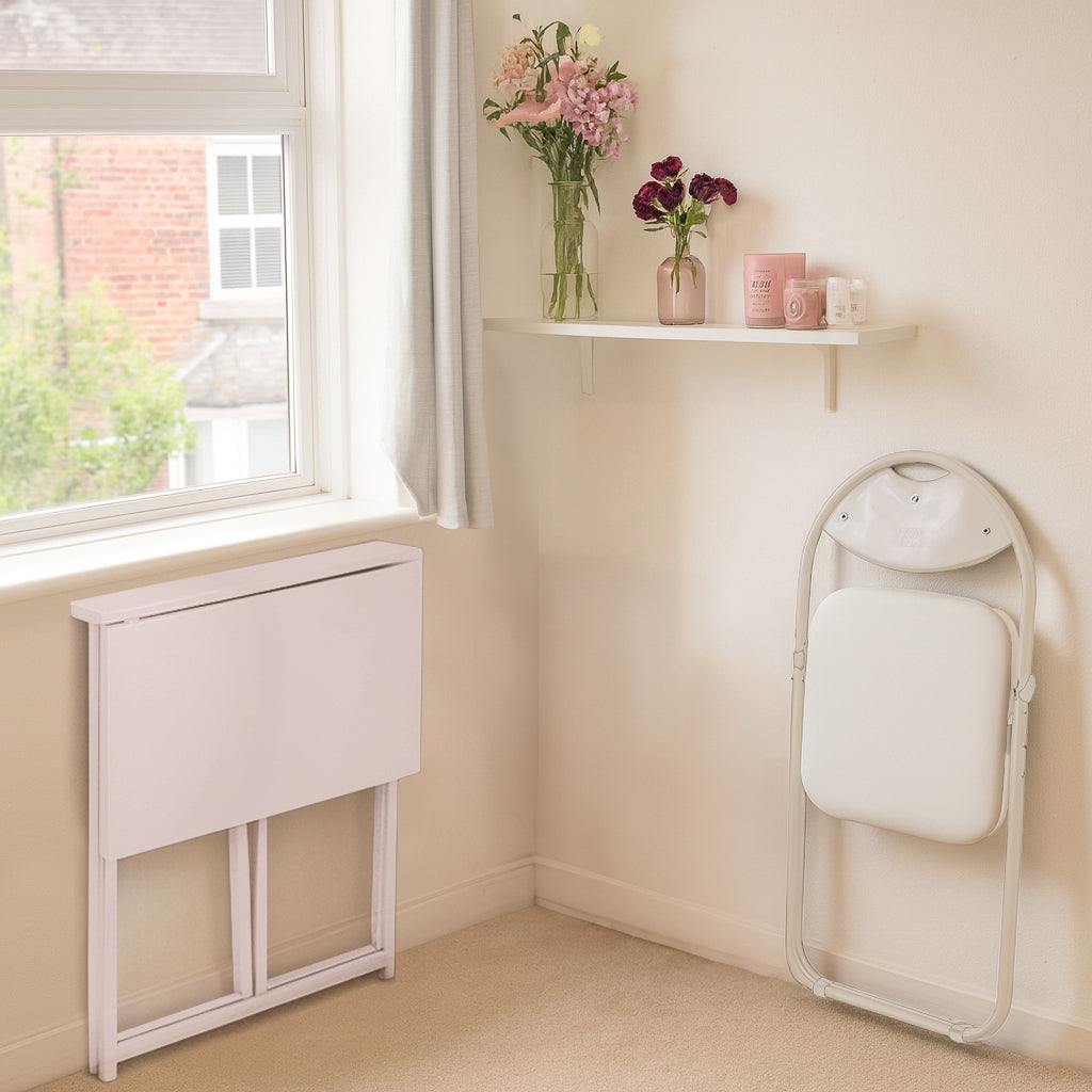 Harbour Housewares Folding Space Saver Desk - White