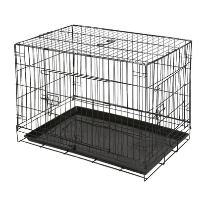 2 Door Metal Dog Crate with Removable Tray - Medium