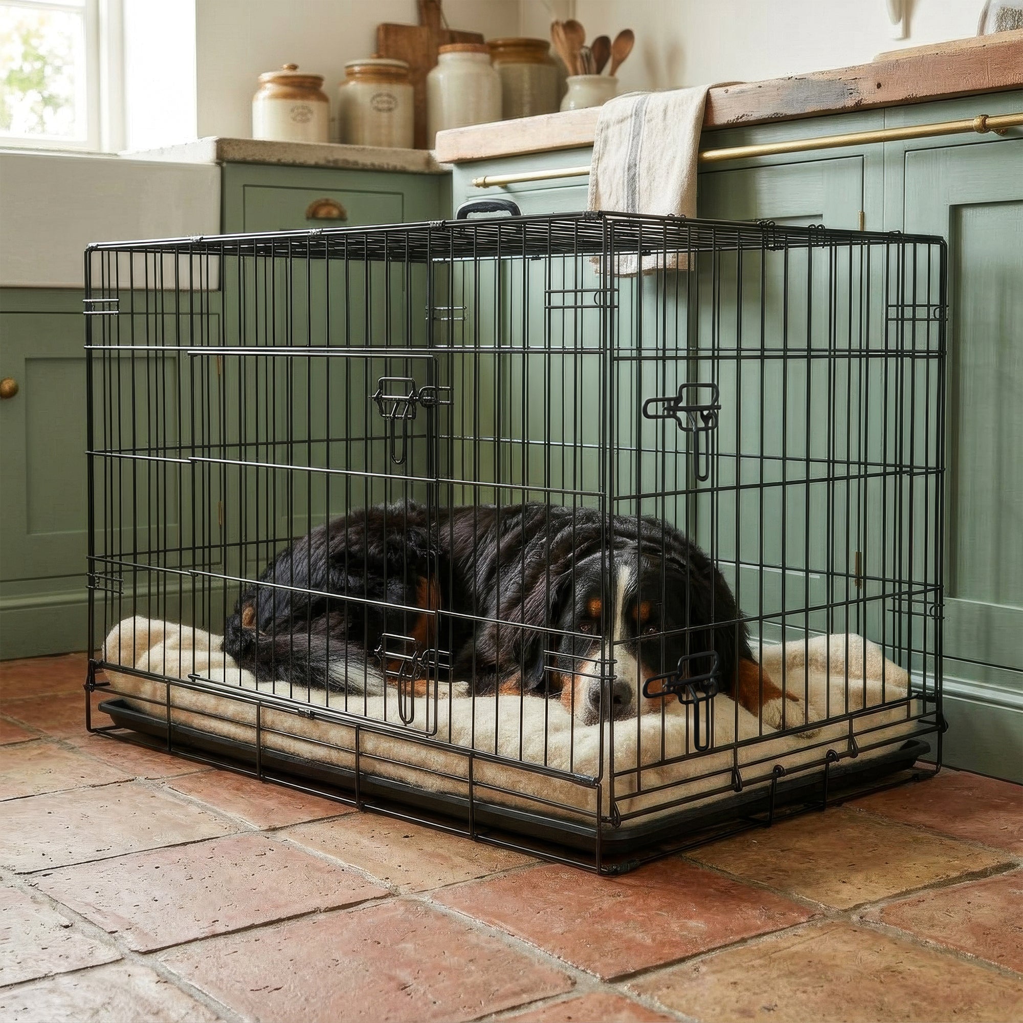 2 Door Metal Dog Crate with Removable Tray - Extra-Large