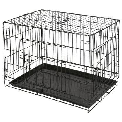 2 Door Metal Dog Crate with Removable Tray - Large