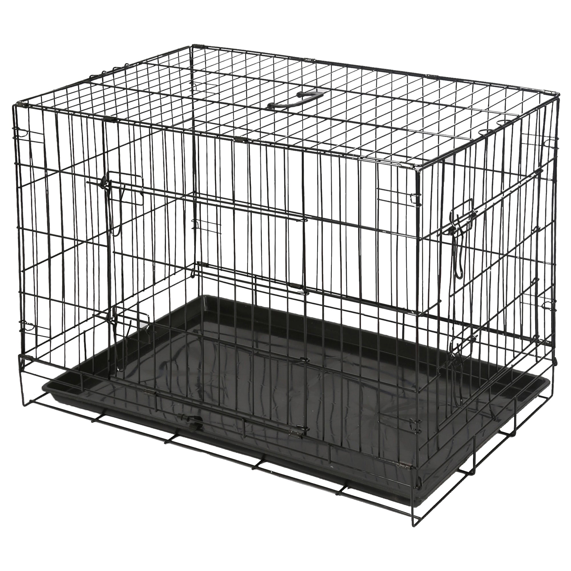 2 Door Metal Dog Crate with Removable Tray - Large