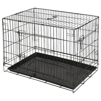 2 Door Metal Dog Crate with Removable Tray - Large