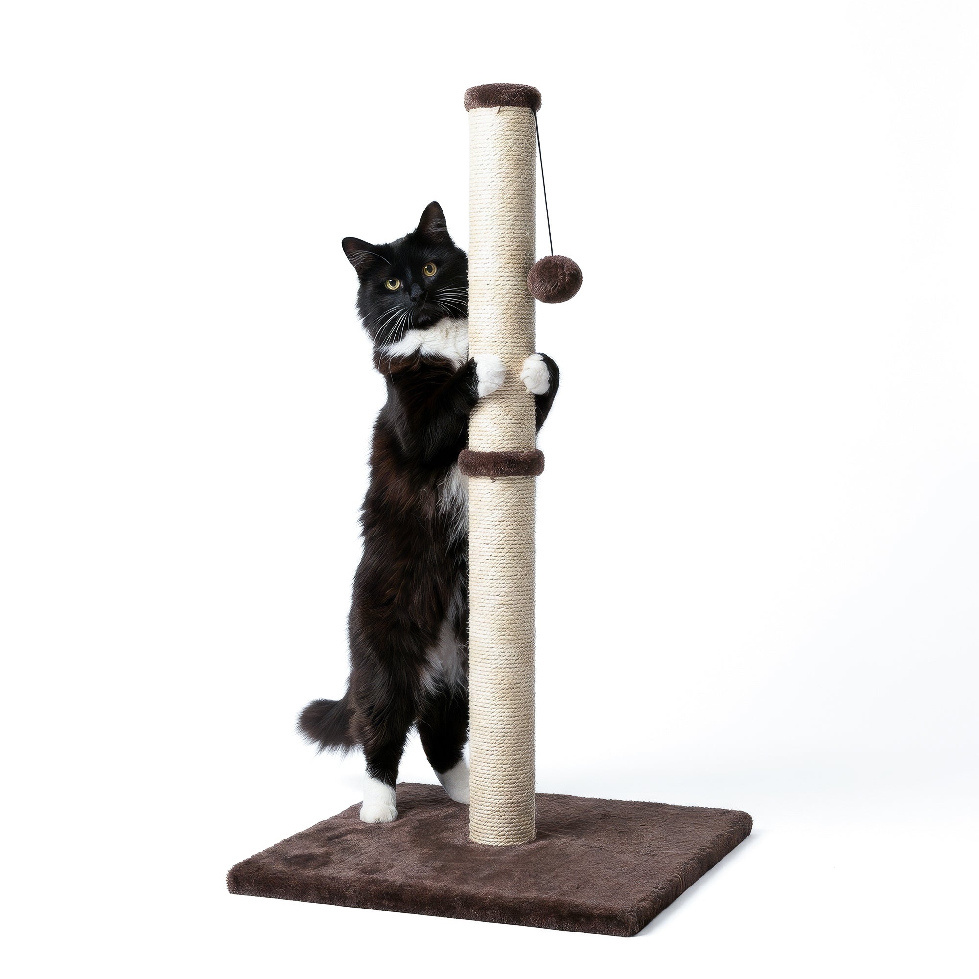 Cat Scratching Post with Hanging Ball - 80cm - Grey