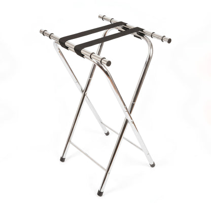 Metal Folding Serving Tray Stand - Chrome