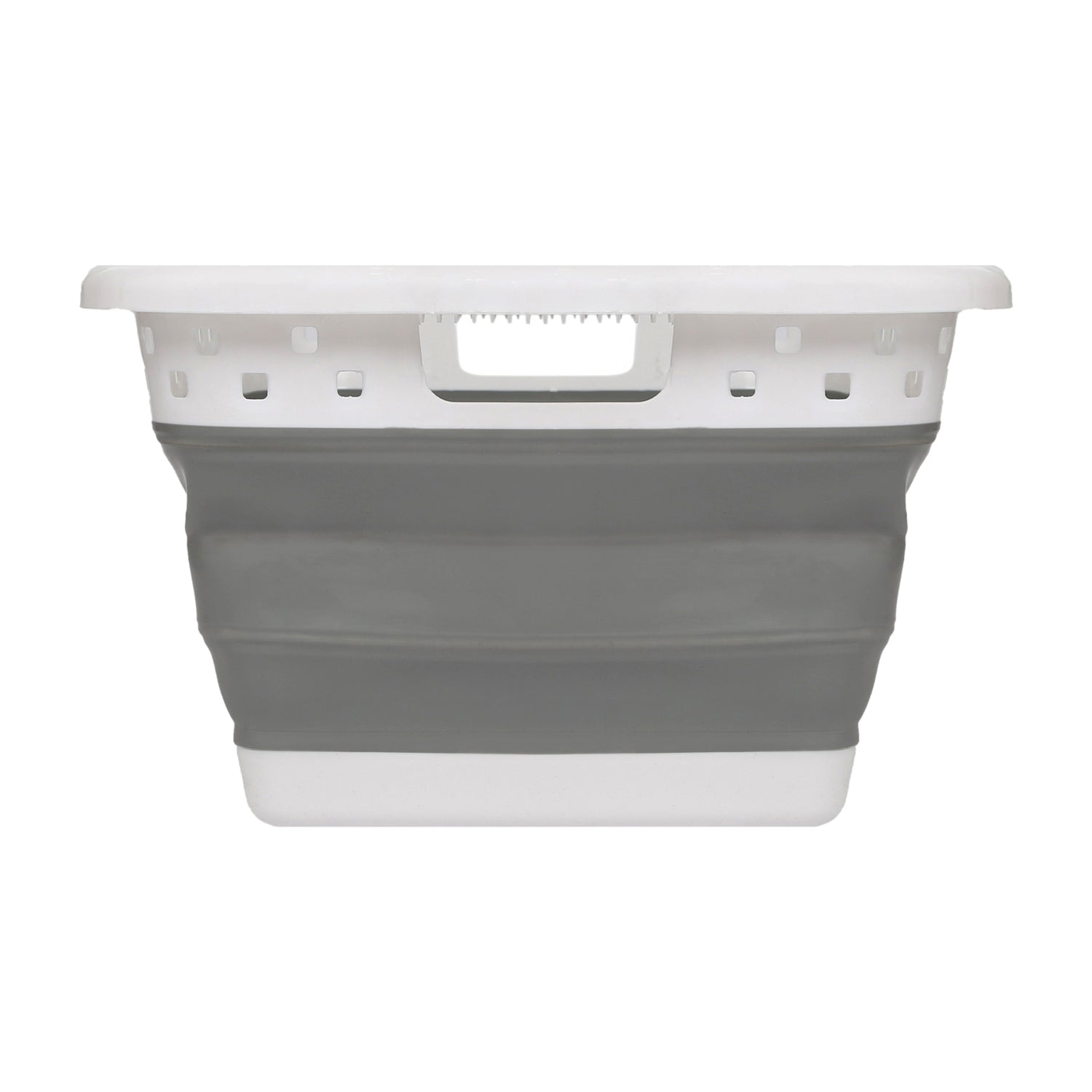 42L Collapsible Laundry Basket - White/Grey