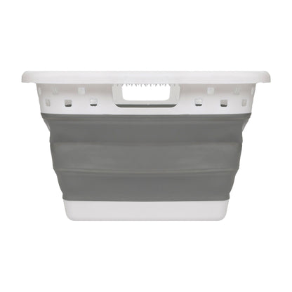 42L Collapsible Laundry Basket - White/Grey