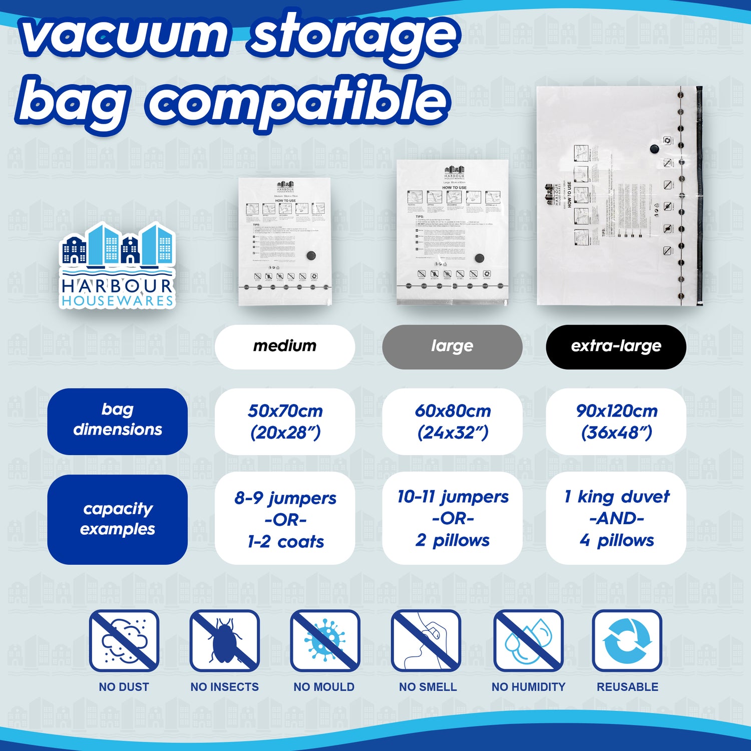 Vacuum Storage Bag Hand Pump - 30cm - White