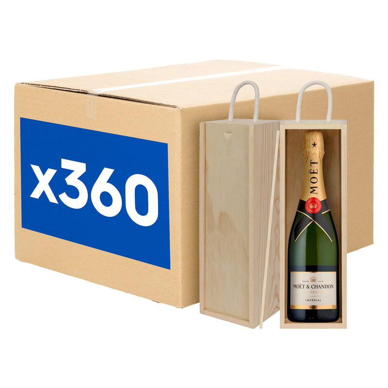 Single Bottle Wooden Champagne Wine Boxes - Pallet of 360