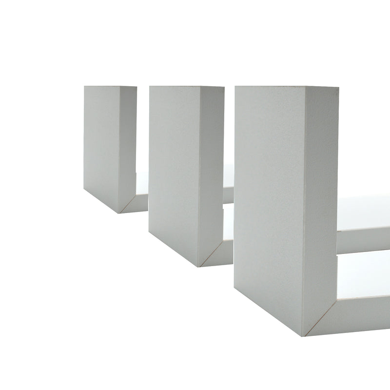 3pc White Modern U Shaped Floating Shelves - By Harbour Housewares