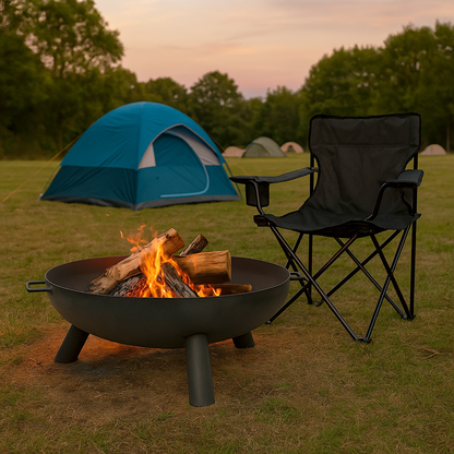 Round Iron Fire Pit - 68cm - Black