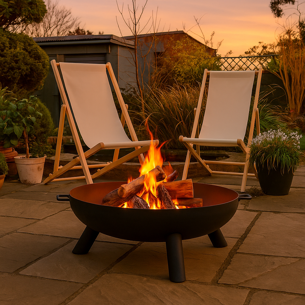 Round Iron Fire Pit - 68cm - Black