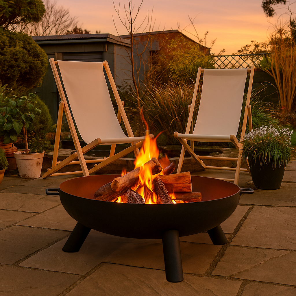 Round Iron Fire Pit - 99cm - Black