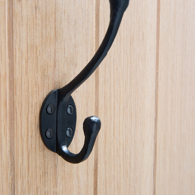 Rounded Hat & Coat Hook - W35mm x H125mm - Black