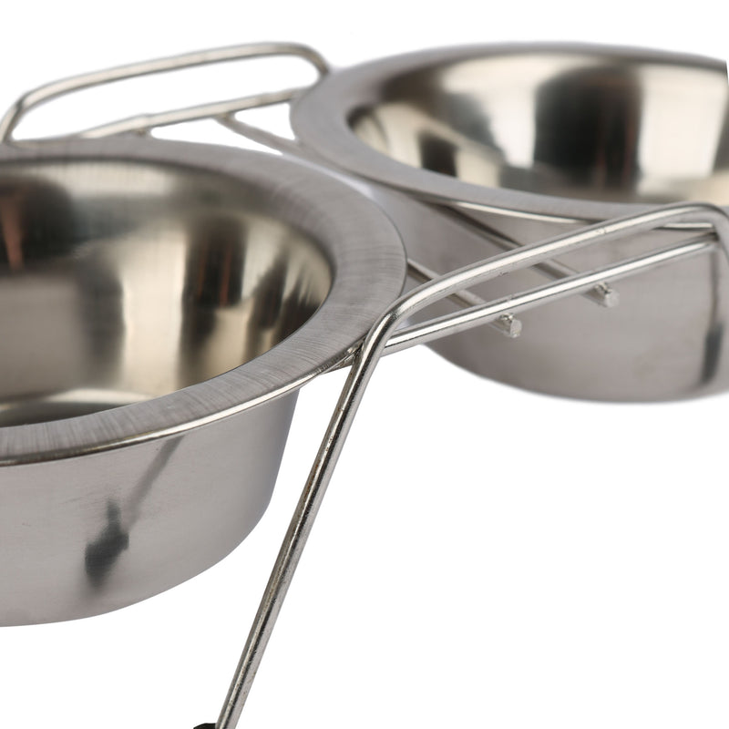 2x Stainless Steel Raised Dog Bowl Set - By Pets Collection