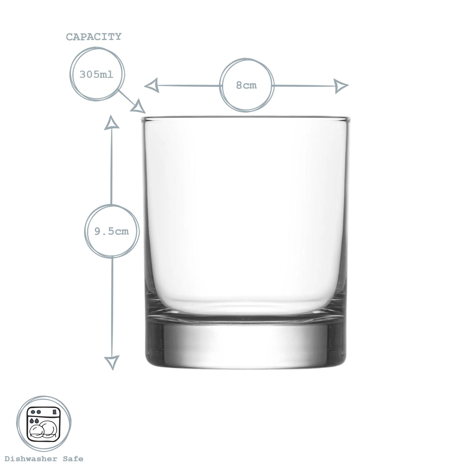 LAV Ada Whisky Tumbler Glasses - 305ml