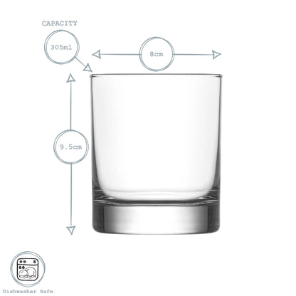 LAV Ada Whisky Tumbler Glasses - 305ml