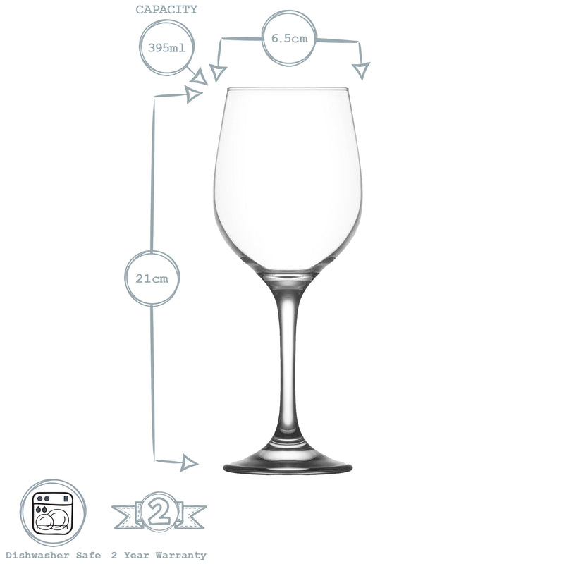 395ml Fame Wine Glass - Full Colour - By LAV