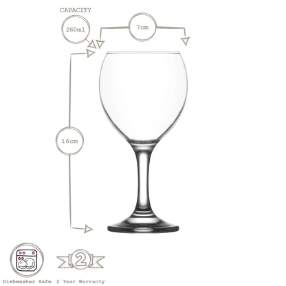 260ml Misket Wine Glass - Coloured Stem