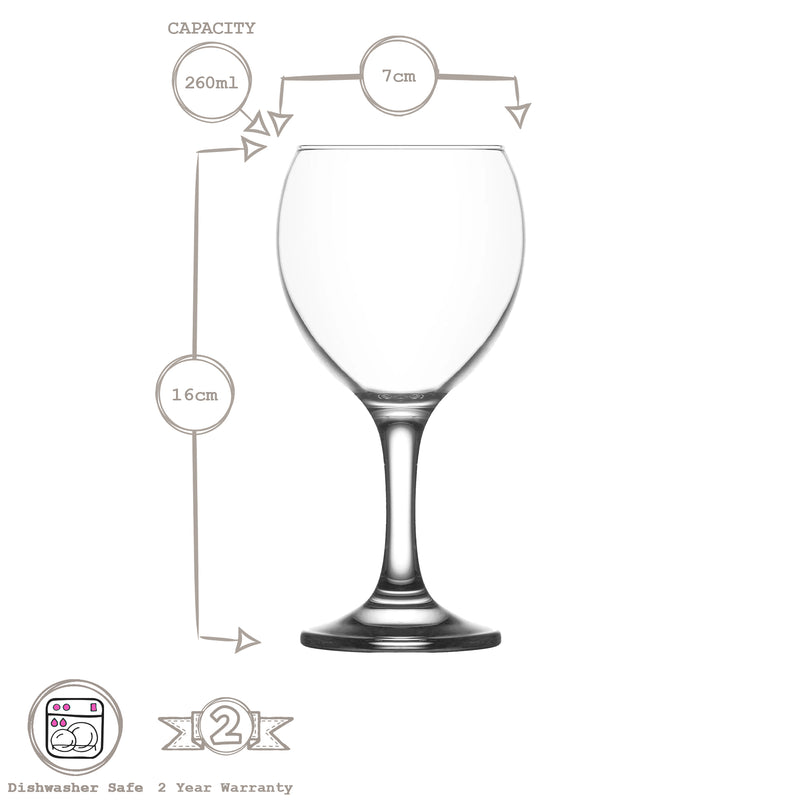 260ml Misket Wine Glass - Coloured Stem - By LAV