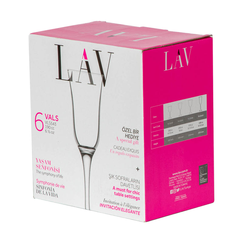 LAV Vals Champagne Flute - 190ml - Clear