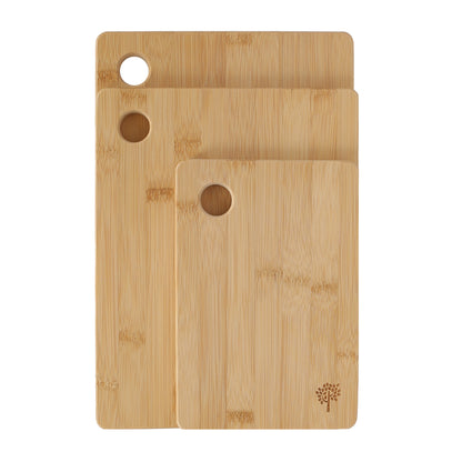 3 Piece Bamboo Chopping Board Set