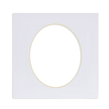 Nicola Spring Oval Picture Mount for 6 x 6&quot; Frame | Photo Size 3.5 x 4.5&quot; - White