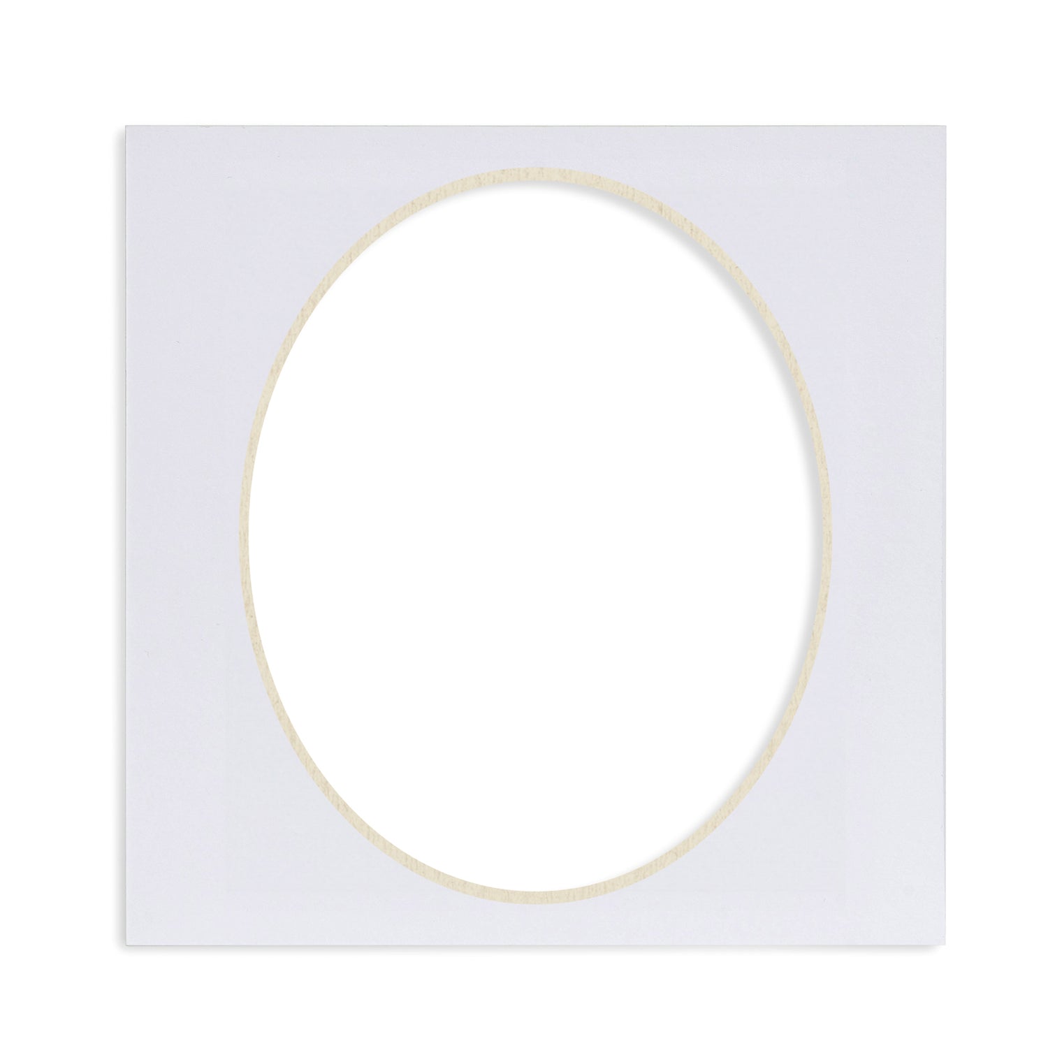 Nicola Spring Oval Picture Mount for 6 x 6&quot; Frame | Photo Size 4 x 5&quot; - White