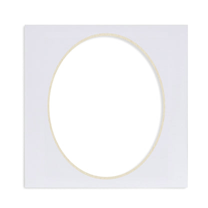 Nicola Spring Oval Picture Mount for 6 x 6&quot; Frame | Photo Size 4 x 5&quot; - White