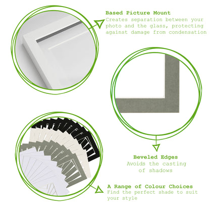 Nicola Spring Oval Picture Mount for 6 x 6&quot; Frame | Photo Size 3.5 x 4.5&quot; - White