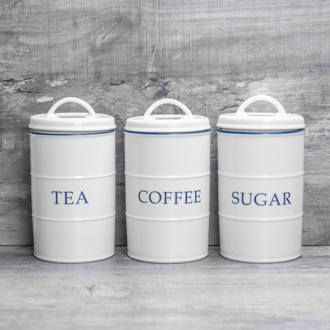 Nicola Spring Farmhouse Kitchen Tea Coffee Sugar Set - 11 x 20cm