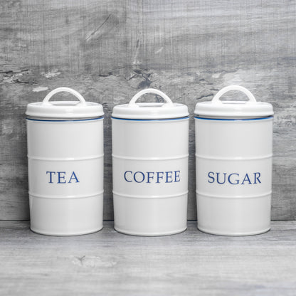 Nicola Spring Farmhouse Kitchen Tea Coffee Sugar Set - 11 x 20cm