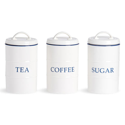 Nicola Spring Farmhouse Kitchen Tea Coffee Sugar Set - 11 x 20cm