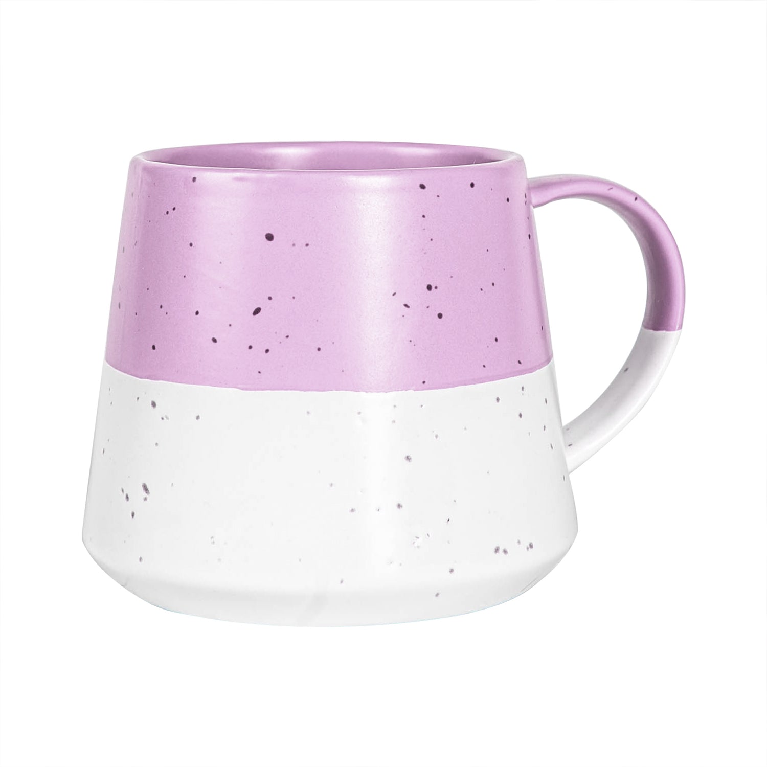 Colour Block Flecked Stoneware Belly Coffee Mug - 370ml - Lavender