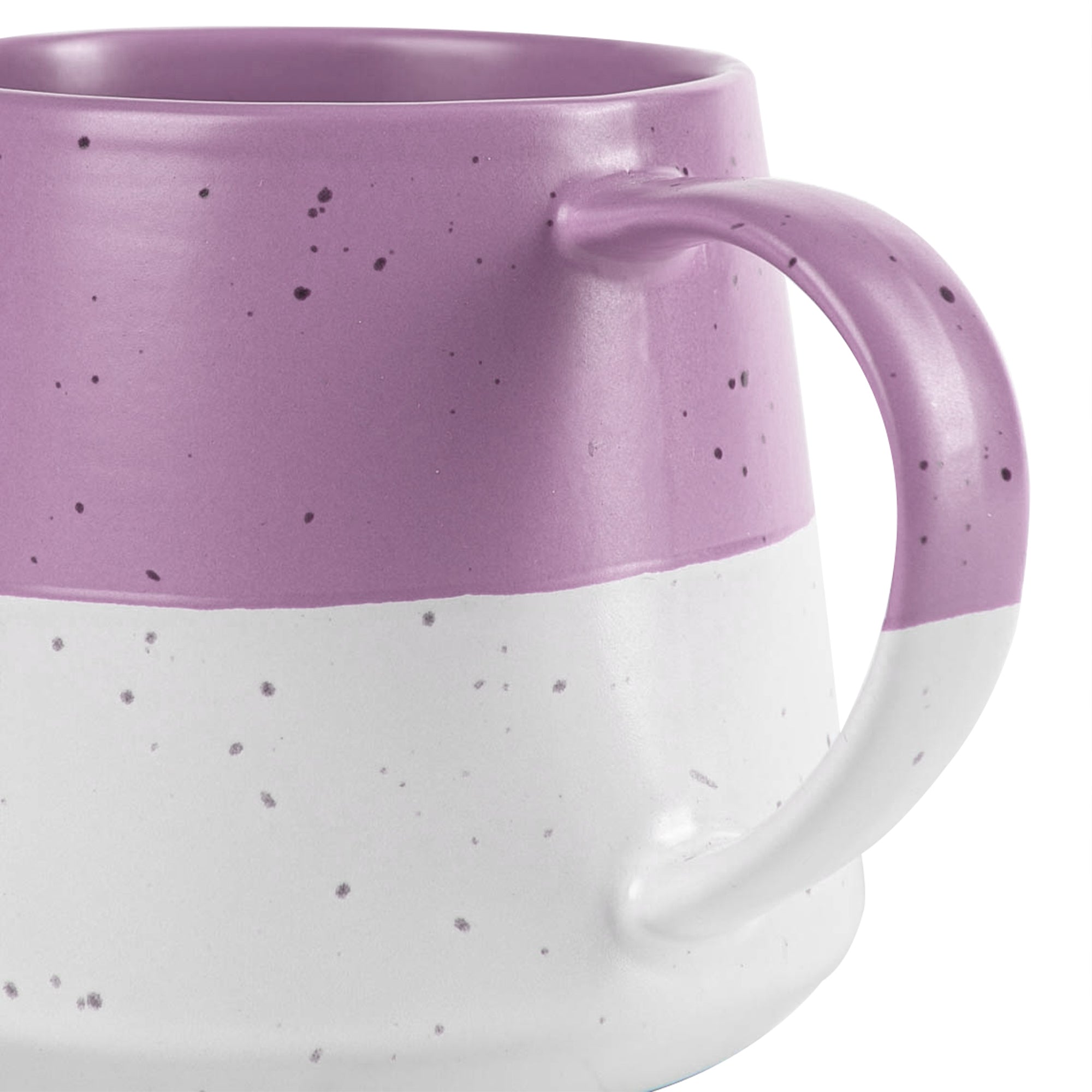 Colour Block Flecked Stoneware Belly Coffee Mug - 370ml - Lavender
