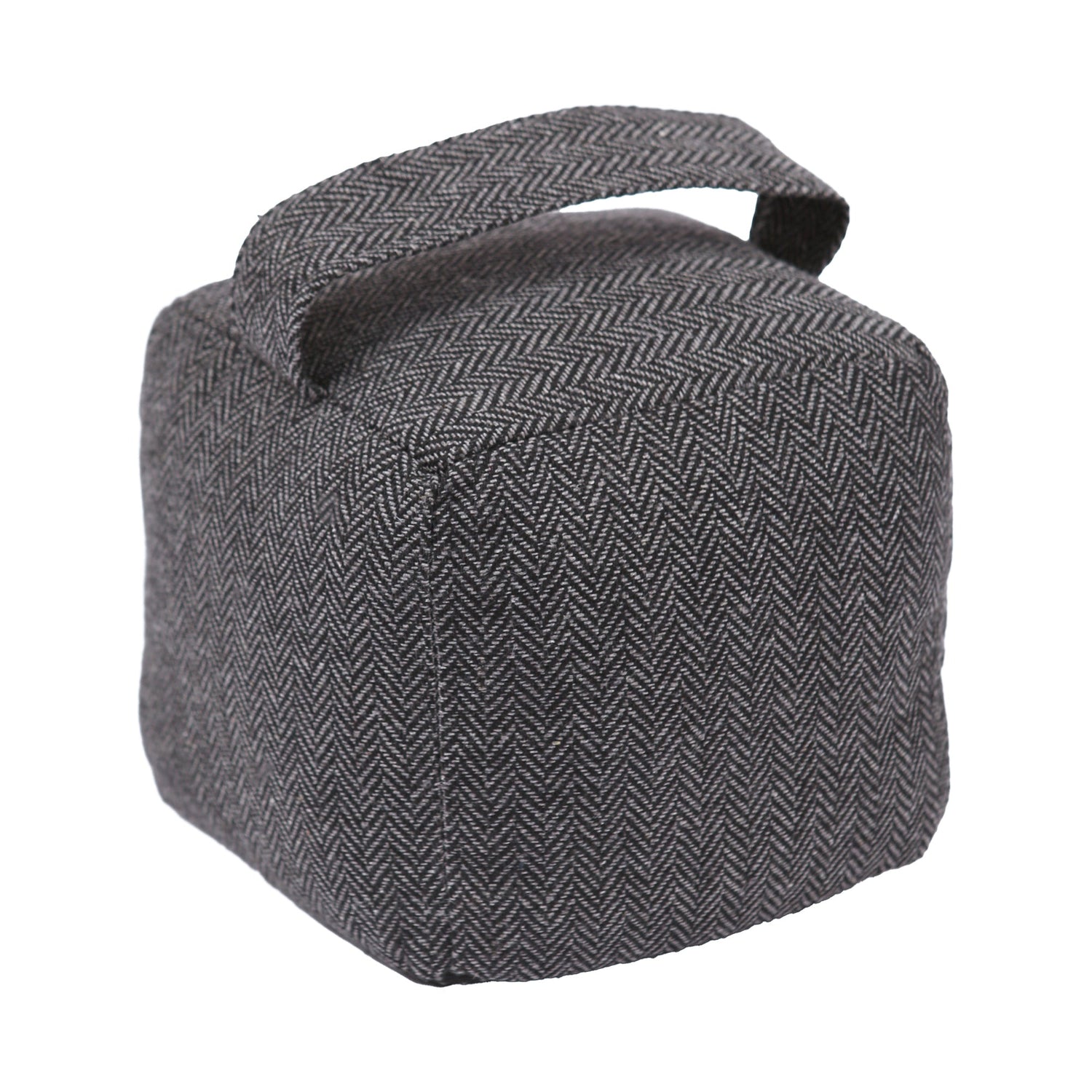 Nicola Spring Fabric Door Stopper - Grey Herringbone