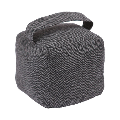 Nicola Spring Fabric Door Stopper - Grey Herringbone