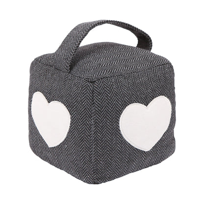 Nicola Spring Fabric Door Stopper - Heart Herringbone