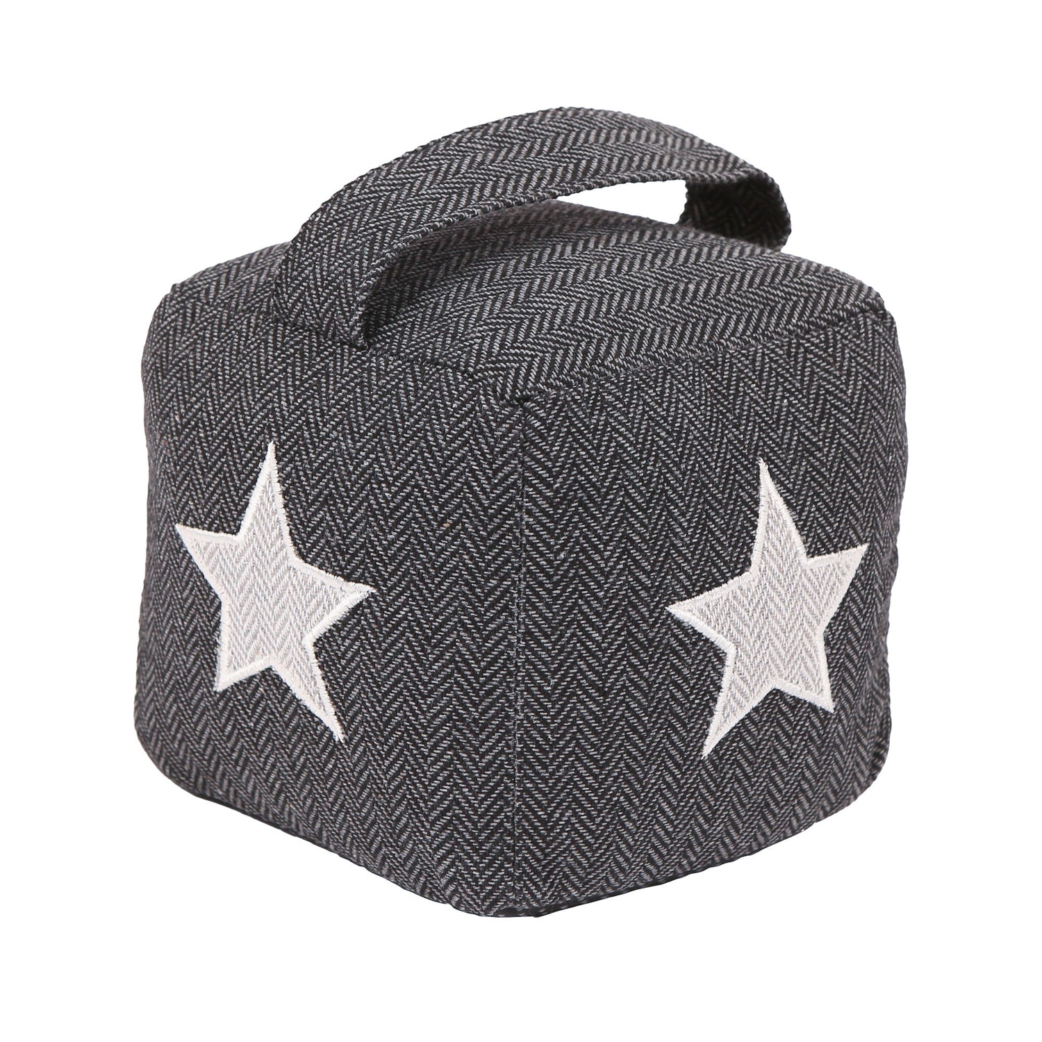 Nicola Spring Fabric Door Stop Star Grey Single