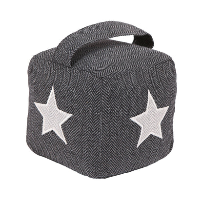 Nicola Spring Fabric Door Stop Star Grey Single