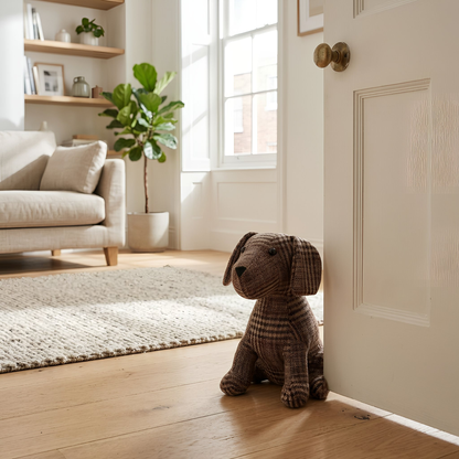Nicola Spring Milo the Dog Fabric Household Door Stop - Brown