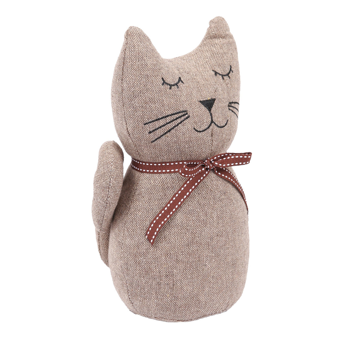 Nicola Spring Jasper the Cat Fabric Household Door Stop - Grey