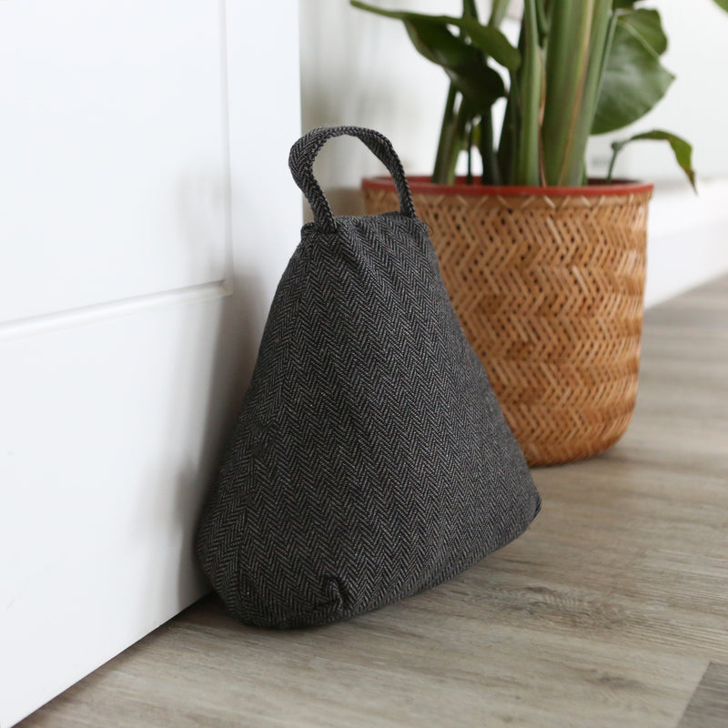 Nicola Spring Fabric Door Stop - Triangle - Grey