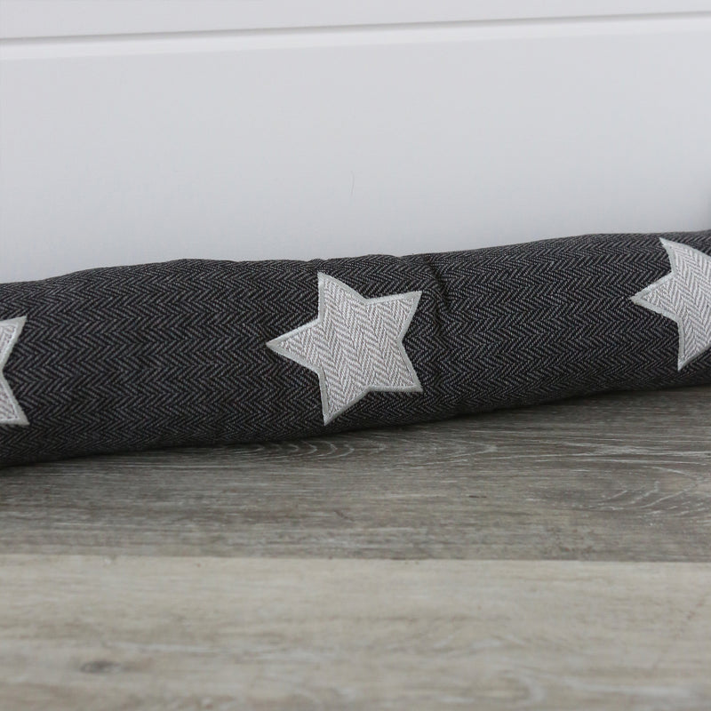 Nicola Spring Draught Excluder Cushion - Star - Grey