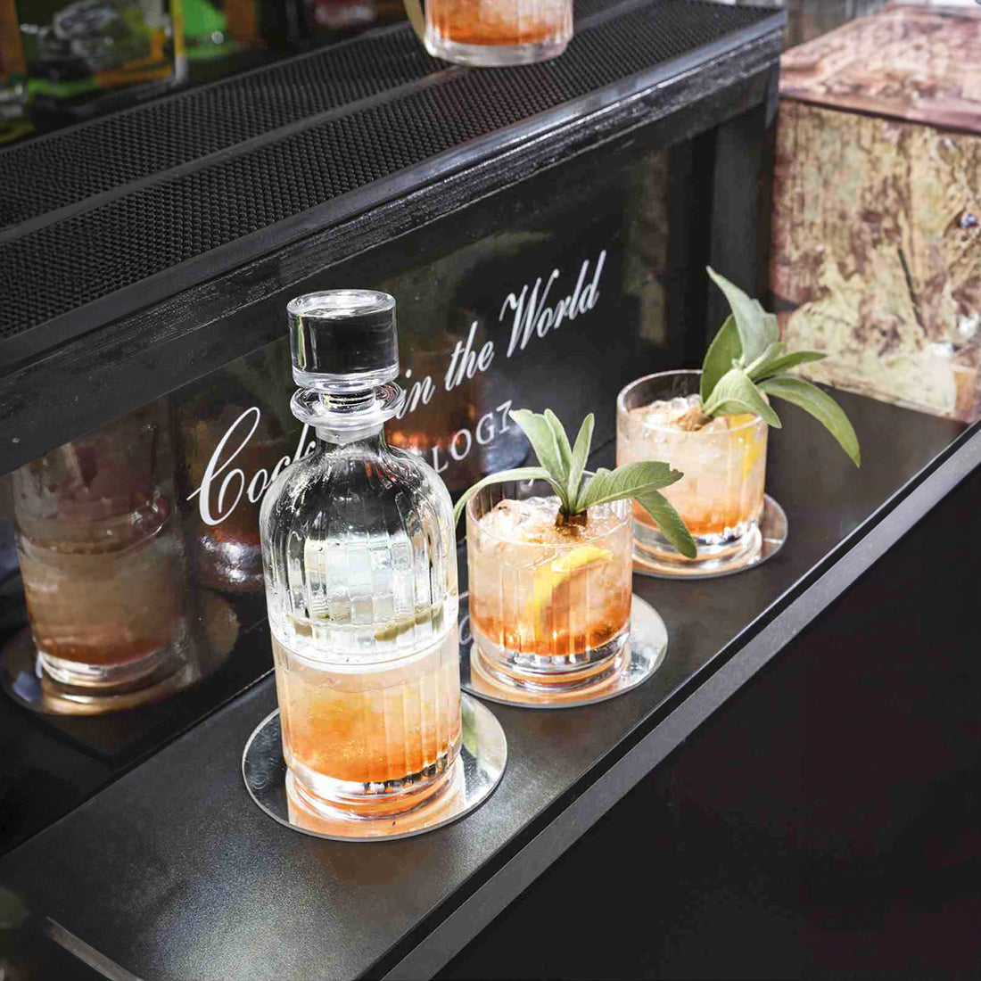 3 Piece 345ml Timeless Combo Stacking Glass Whisky Decanter Set