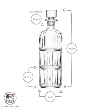 3 Piece 345ml Timeless Combo Stacking Glass Whisky Decanter Set