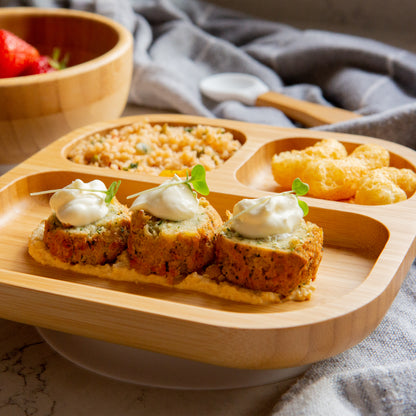 Divided Bamboo Baby Suction Plate