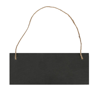 Rectangle Slate Memo Board with Rope - 25cm x 10cm - Black